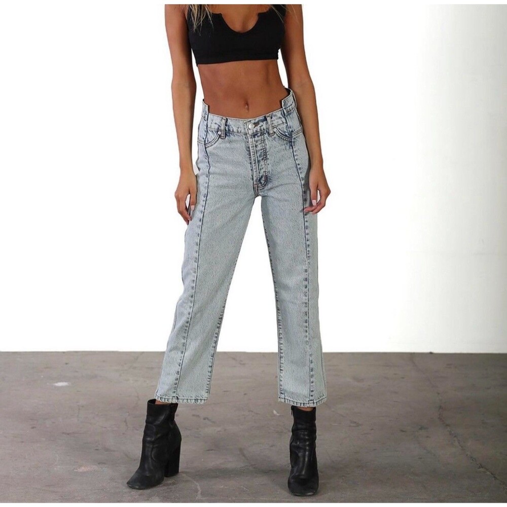 Revice Denim Gemini Different Views High Waist Straight Leg Blue Jeans Size 29